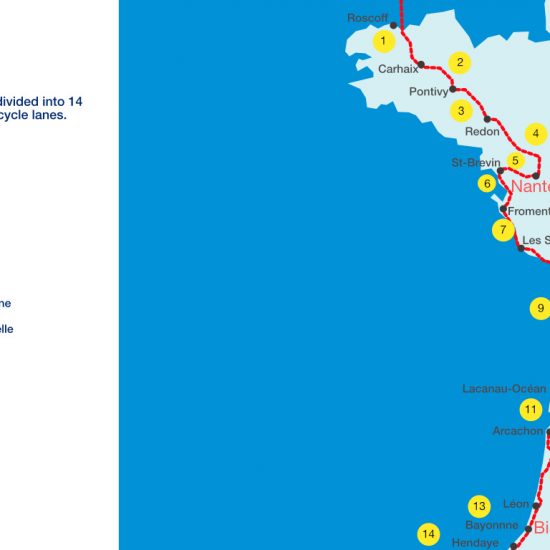 Map about Vélodyssée route